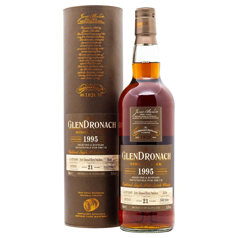 Glendronach – Aged 21 Years 1995/2016 Cask 3248 UK Exclusive Single Malt Scotch Whisky (70cl, 51.8%)