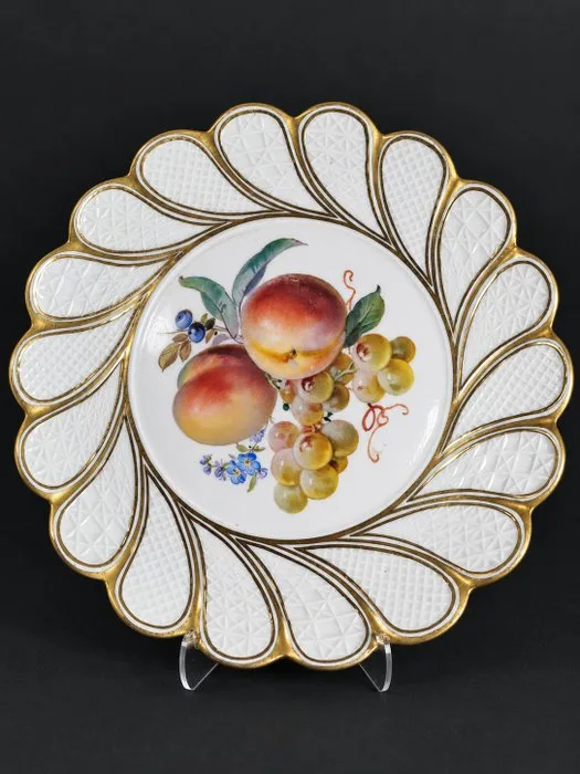 Meissen piatto decorato frutta e fiore Diametro 29 cm - Wall plate - Porcelain