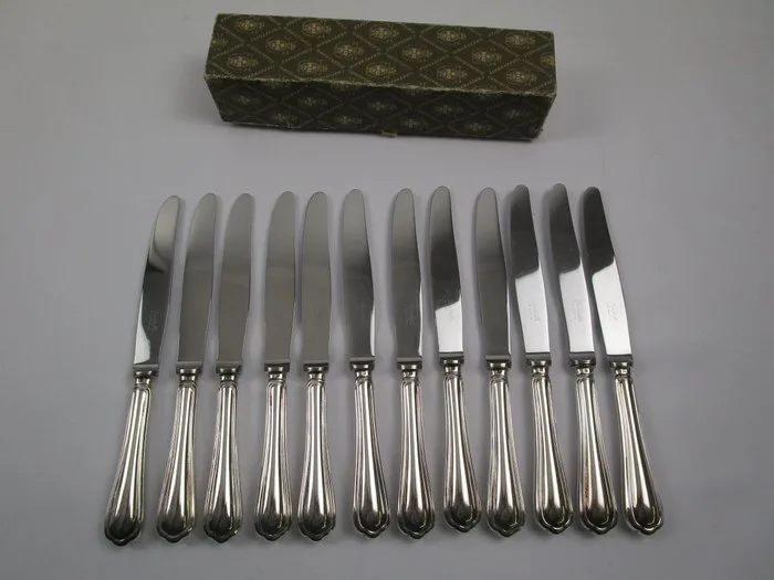 Christofle - Cutlery set - Model: Spatours - 12 dining knives / approx. 24.5 cm - original packaging - Silverplated