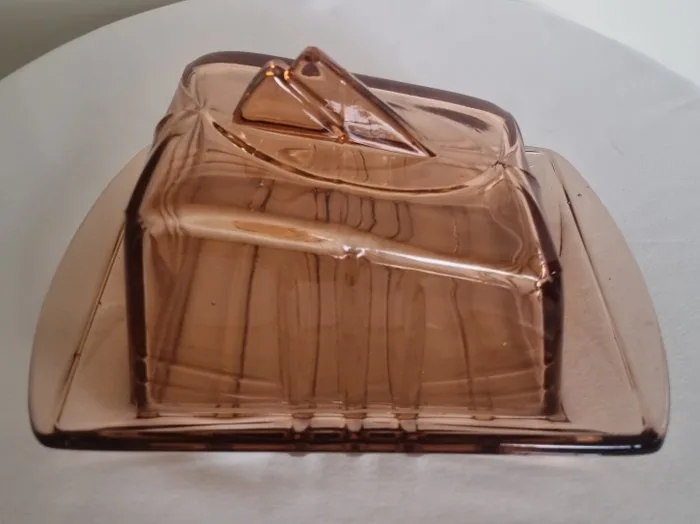 Butter dish - Rosaline - Persglas - Art Deco cheese dome