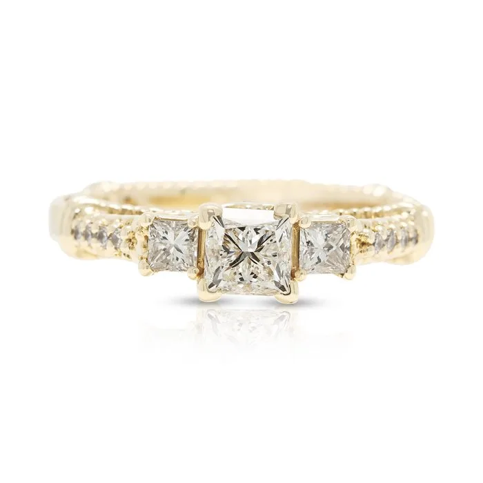 Ring - 18 kt. Yellow gold - 1.44ct. tw. Diamond (Natural) - Diamond