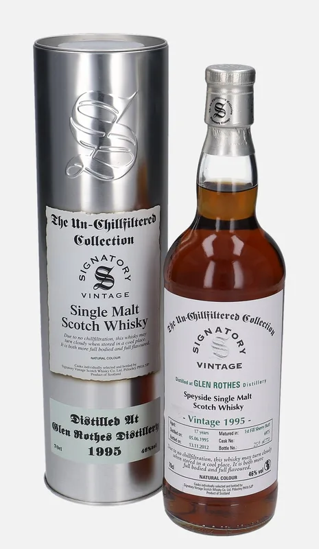 Glenrothes – 1995 17 Year Old Signatory Vintage Scotch Whisky Co. The Un-Chillfiltered Collection