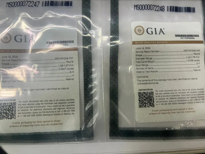 65 pcs Diamond (Natural) - 1.07 ct - D (colourless), E, F, G, H - VVS1, VVS2 - Gemological Institute of America (GIA)