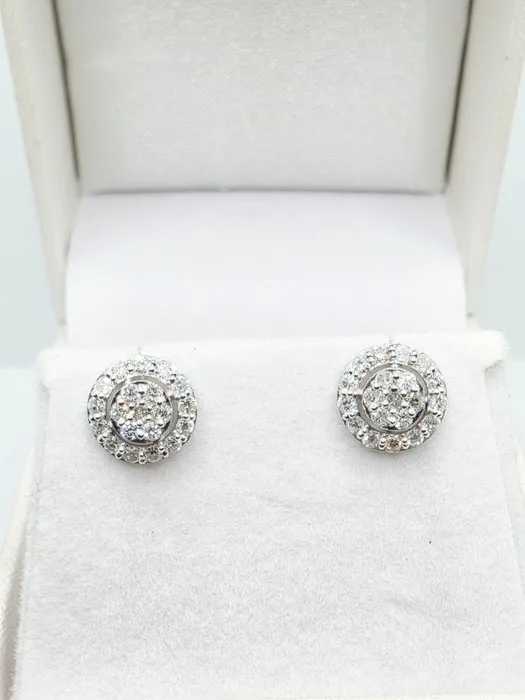 Earrings - 14 kt. White gold - 0.67ct. tw. Diamond (Natural)