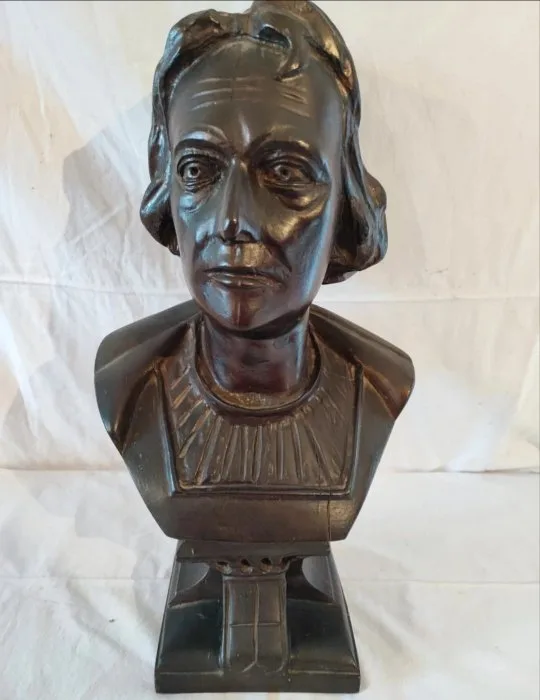 Figure carving, Cristoforo colombo - 44 cm - Wood
