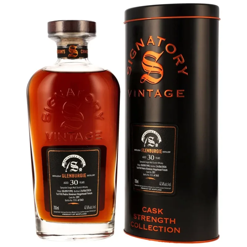 Glenburgie – 30 Year Old 1995/2026 Cask Strength Collection Sig Symingtons Choice 1st Fill PX Sherry Cask #201
