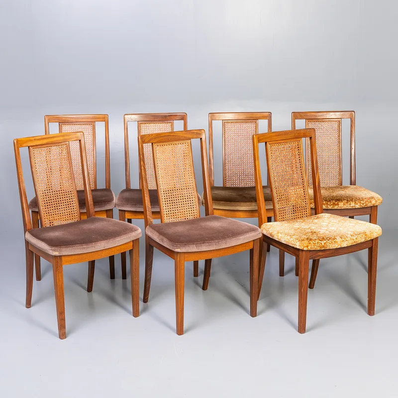 G-Plan Fresco Seven of Teak and Rattan Chairs