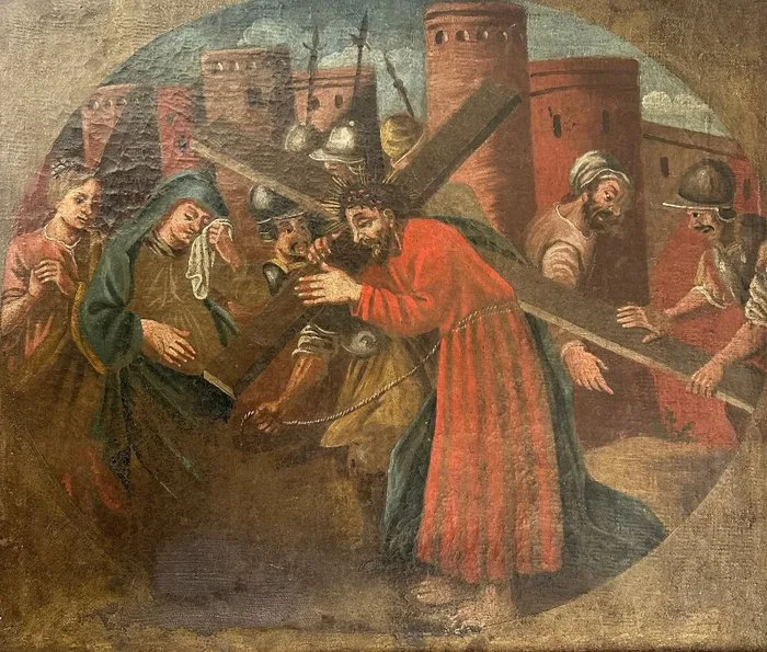 Italian school (XVII) - Scena della via crucis