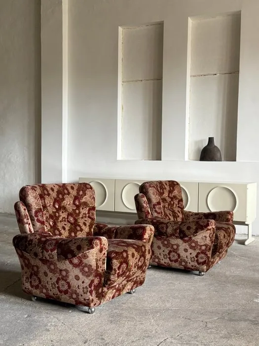Armchair (2) - Jacquard fabric - floral pattern