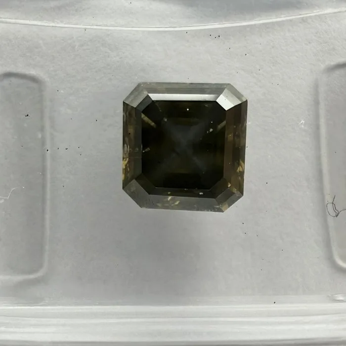 1 pcs Diamond (Natural coloured) - 1.51 ct - Square - Fancy dark Greenish Grey - SI1 - International Gemological Institute (IGI)