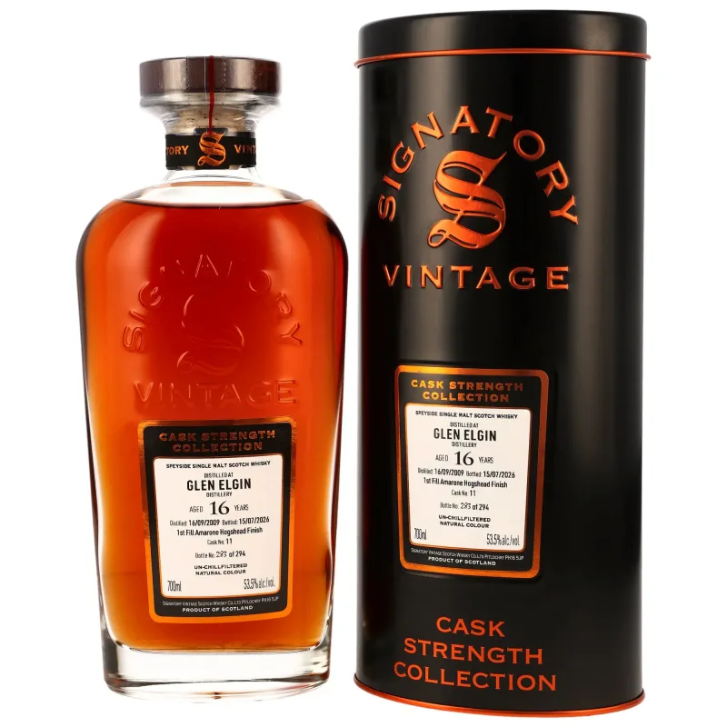 Glen Elgin – 2009/2026 16 Year Old 1st Fill Amarone Cask Finish #11 Signatory Vintage Cask Strength Collection