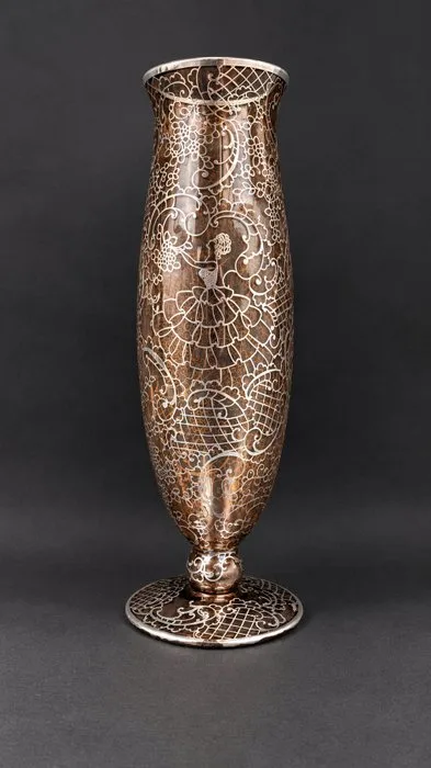 Murano, Grandi dimensioni 41 cm - Vase - Glass, Silver - Art Deco