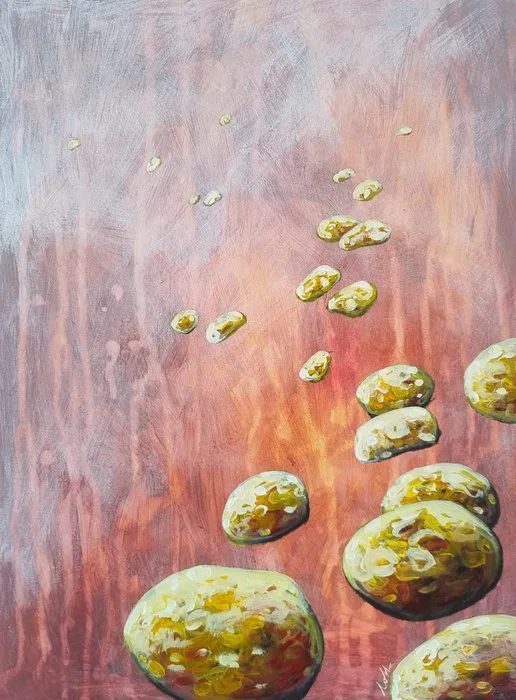 Lotte Teussink - Goldmund – Original painting on paper – 38 × 28 cm
