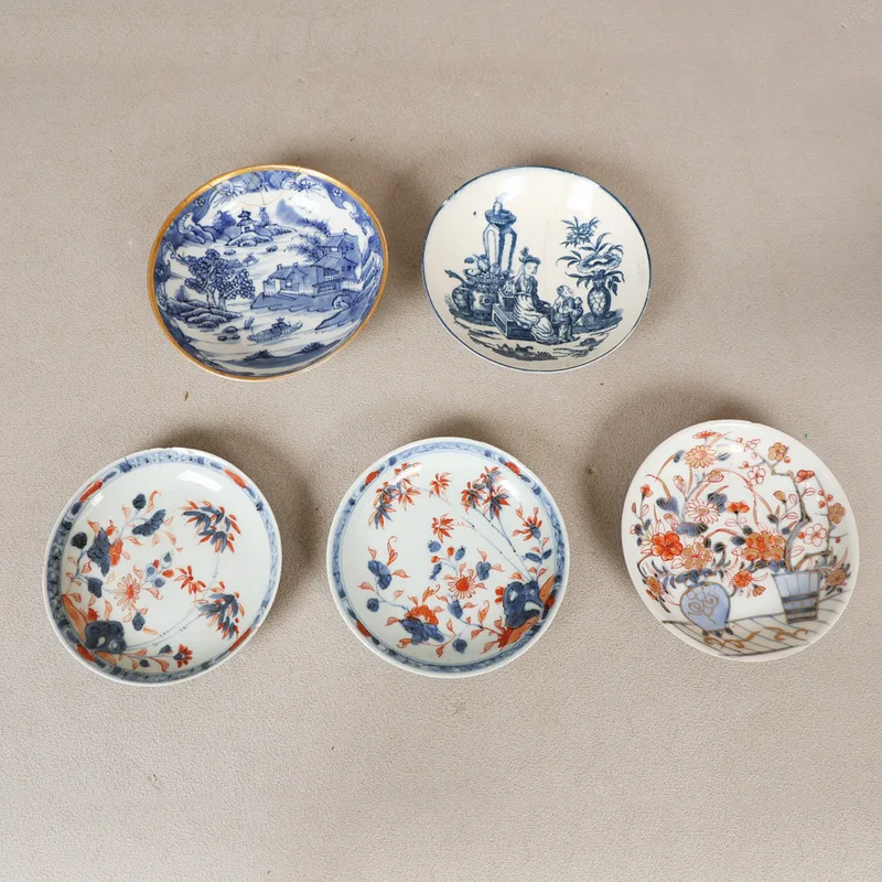 Five 18th & 19th Century Porcelain Saucers (5)