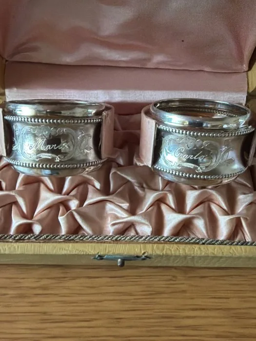 A. Rovere - GK - Table service (2) -.800 silver - Engravings by Maria and Carlo