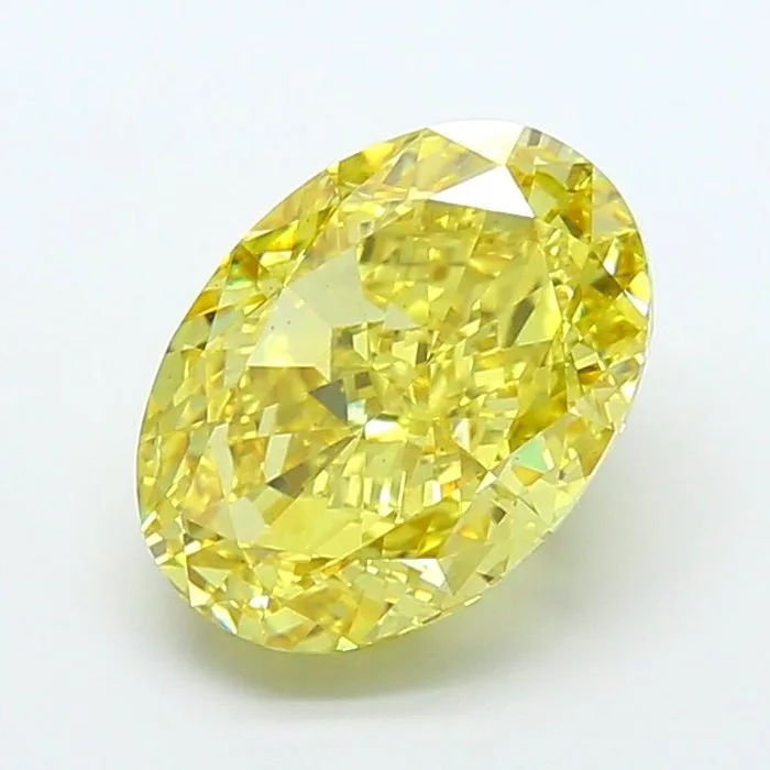 1 pcs Diamond (Fancy coloured lab-grown diamond) - 8.03 ct - Oval - Fancy vivid Yellow - VS2 - International Gemological Institute (IGI)