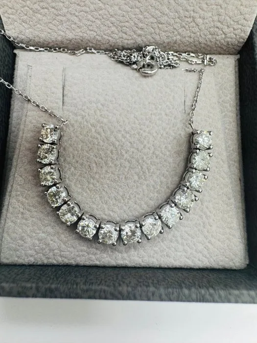 Necklace - 14 kt. White gold - 3.02ct. tw. Diamond (Natural) - Diamond