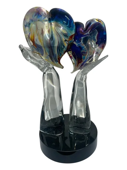 Sculpture, Scultura in vetro di Murano – Blu Oceano – Pezzo unico – Arte contemporanea - 18 cm - Glass
