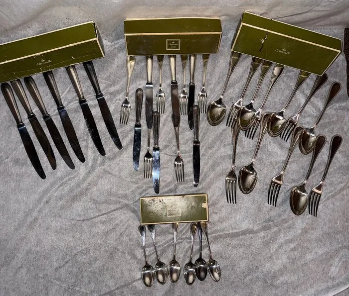 Christofle - Cutlery set (36) - Pearls - Silverplated