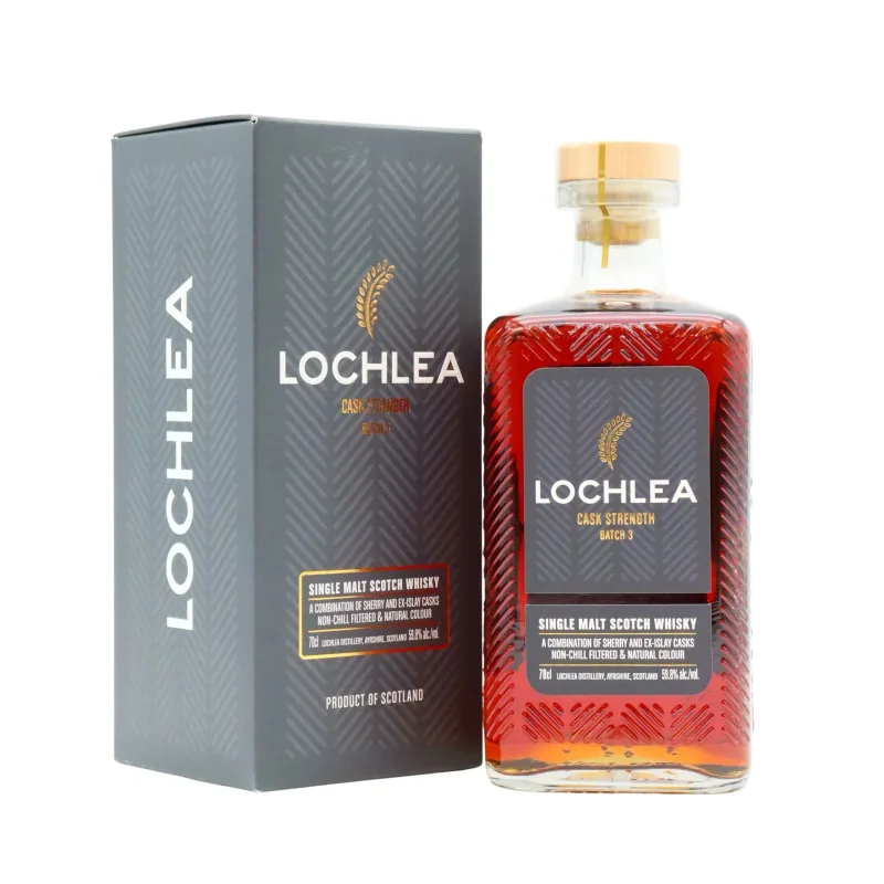 Lochlea – Cask Strength Batch 3 Oloroso Sherry & ex Islay Peated Cask Matured Lowland Single Malt Scotch Whisky (2024)