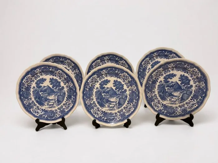 Villeroy & Boch - Plate (6) - Ensemble d'assiettes en faïence fine - Modèle "Burgenland" Bleu (X pièces) - Style Romantique & - Creamware, Porcelain