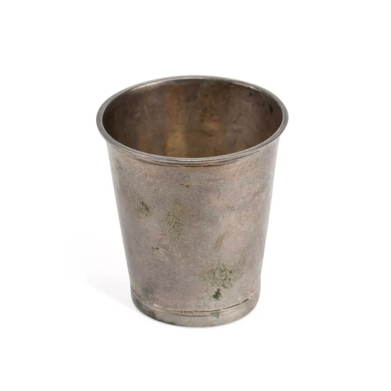 A Continental Silver Beaker 18th Century, of plain form, inset with a Danish silver coin dated 1724