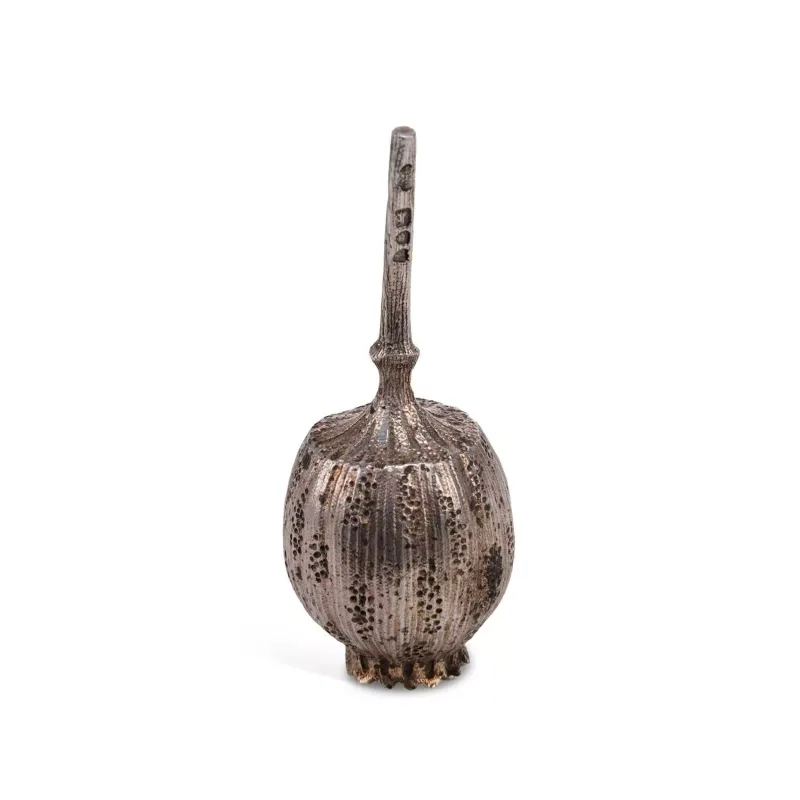 A Late Victorian Silver Pomander by William Hutton & Sons, London 1894, naturalistically modelled in the form of a poppy head.