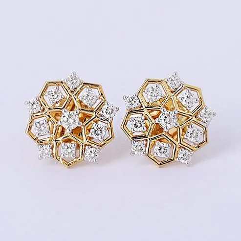 Stud earrings - 14 kt. Yellow gold - 0.77ct. tw. Diamond (Natural) - Diamond Studs
