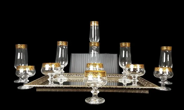 Theresienthal - Amplia Cenefa en Oro 24 ql. - Drinking service (12) - Crystal