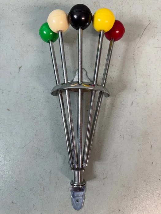 Serjac - Coat rack - Vintage wall coat rack – foldable chrome and Sputnik-colored balls - Metal, Plastic
