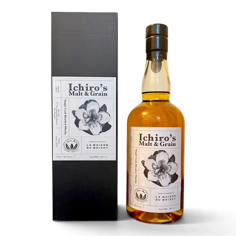 Chichibu – Ichiro's Malt & Grain Single 3rd Fill Bourbon Peated Cask #14837 Flower Series 2 Singapore Exclusive (2024) (70cl)