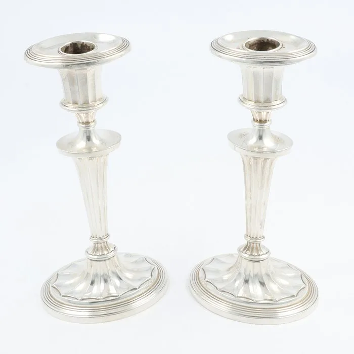 Ermindo Pampaloni - Candleholder (2) -.800 silver