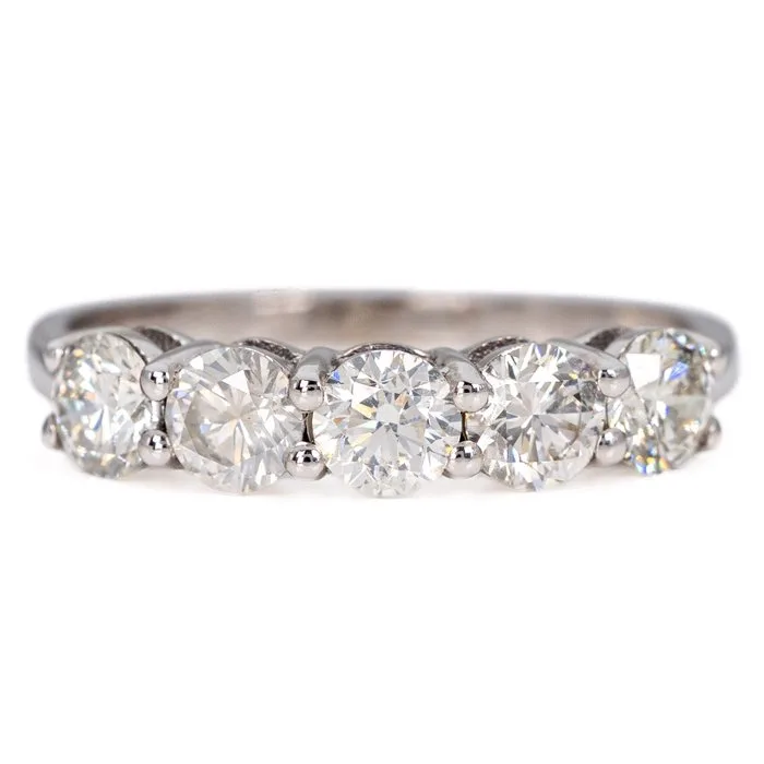 Ring - 14 kt. White gold - 1.20ct. tw. Diamond (Natural) - GWLab
