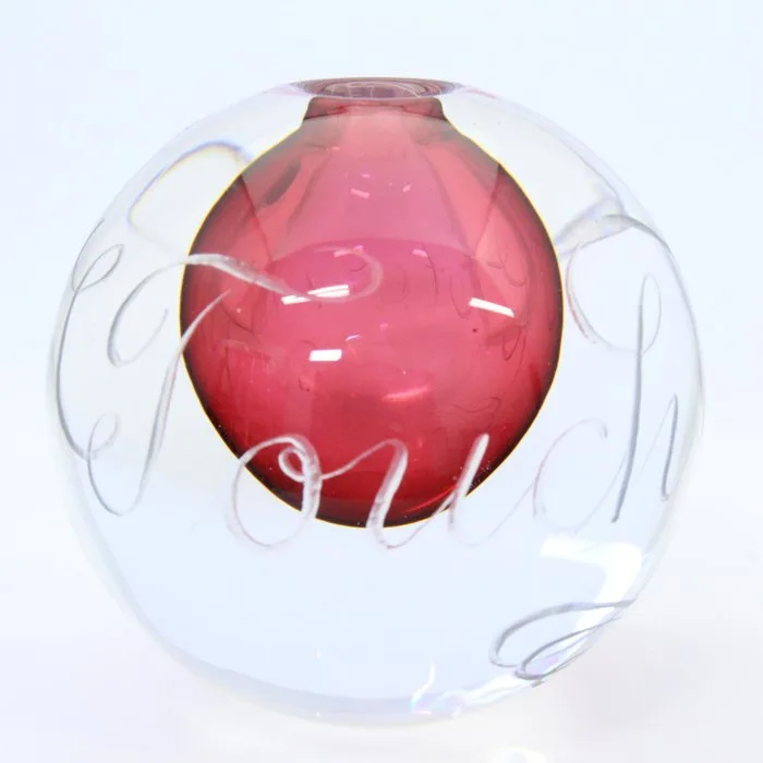 Glasfabriek Leerdam - Siem van der Marel - Gesigneerd - Vase - Large heavy globe vase/paperweight (2.1 kg) - Touch of eternity - Serica No. 22 of 50 - Crystal