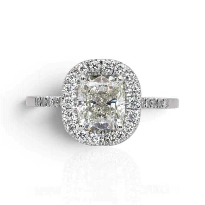 Ring - 18 kt. White gold - 1.84ct. tw. Diamond (Natural) - Diamond - IGI Certified Ring