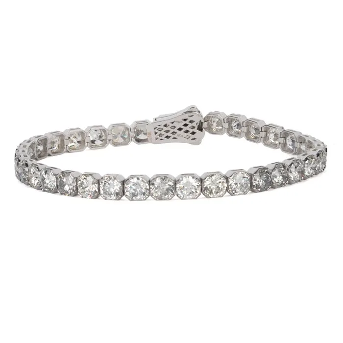Tennis bracelet - 14 kt. White gold - 13.22ct. tw. Diamond (Natural) - F-I color VS2-SI2 clarity