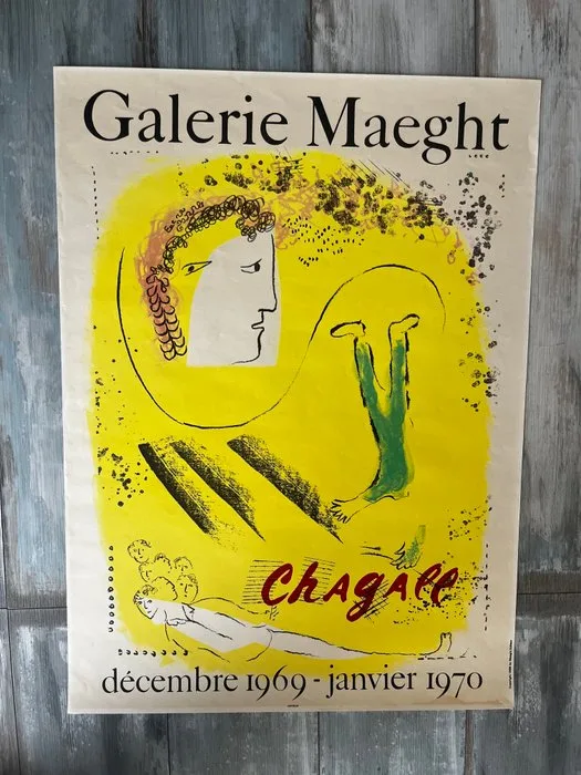Marc Chagall - Galerie Maegt Galerie Maegt Original Exhibition Poster Le Fond Jaune 1969
