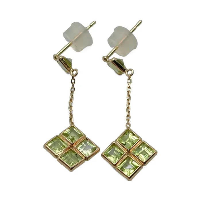 Earrings - 10 kt. Yellow gold Peridot