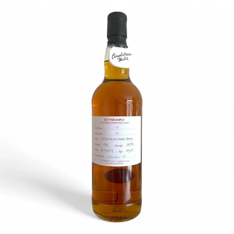 Kilkerran 10 Year Old 2013 Fresh Sherry Single Cask #31 Cage Bottle Distillery Exclusive (2024) (70cl, 58.7%)