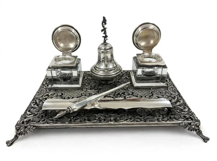Inkwell - Crystal,.925 silver