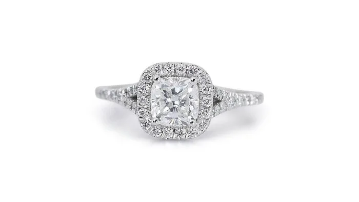 Ring - 18 kt. White gold - 1.25ct. tw. Diamond (Natural) - Diamond