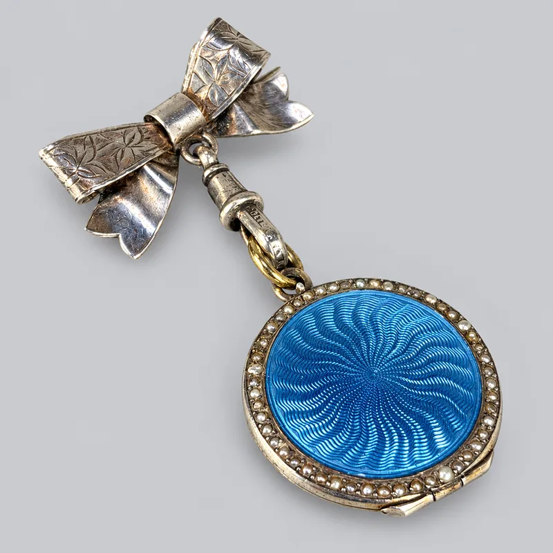 Antique Enameled Locket Fob
