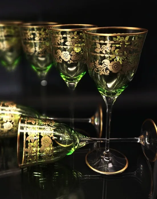 Artemisia - Drinking set (6) - Crystal, Gold zecchino