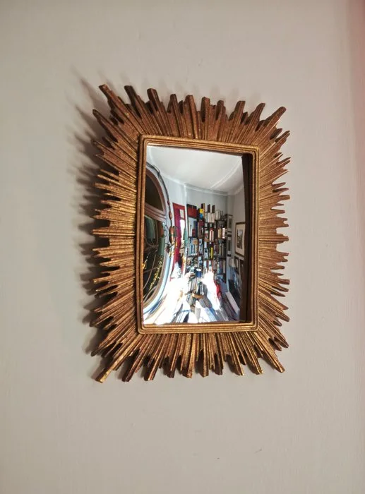 Wall mirror- Witch's Eye / Butler - Glass, Resin - Rectangular Convex Mirror