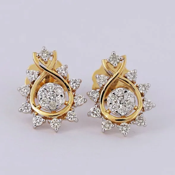 Stud earrings - 14 kt. Yellow gold - 0.70ct. tw. Diamond (Natural) - Diamond Studs