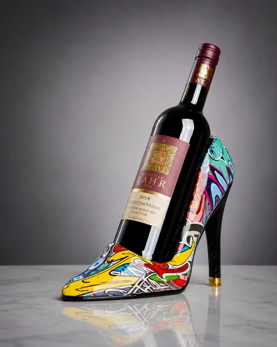 Graffiti Design – Hand afgewerkt - Table stand - Resin - High Heel Wine Bottle Holder