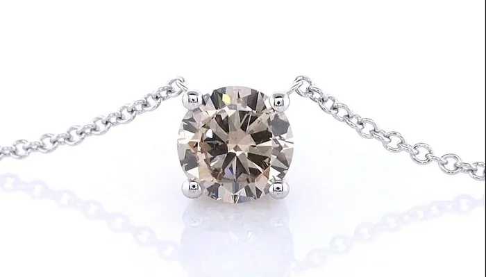 Necklace - 14 kt. White gold - 1.00ct. tw. Diamond (Natural coloured)