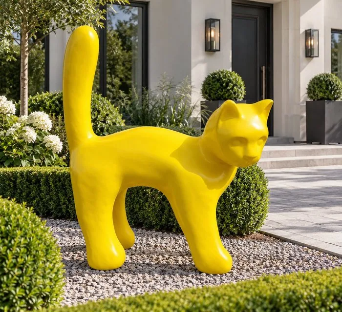 Statue, XXL black yellow - 95 cm - laminate