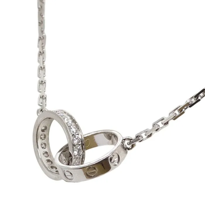 Cartier - Necklace with pendant - Love - 18 kt. White gold - pave diamonds