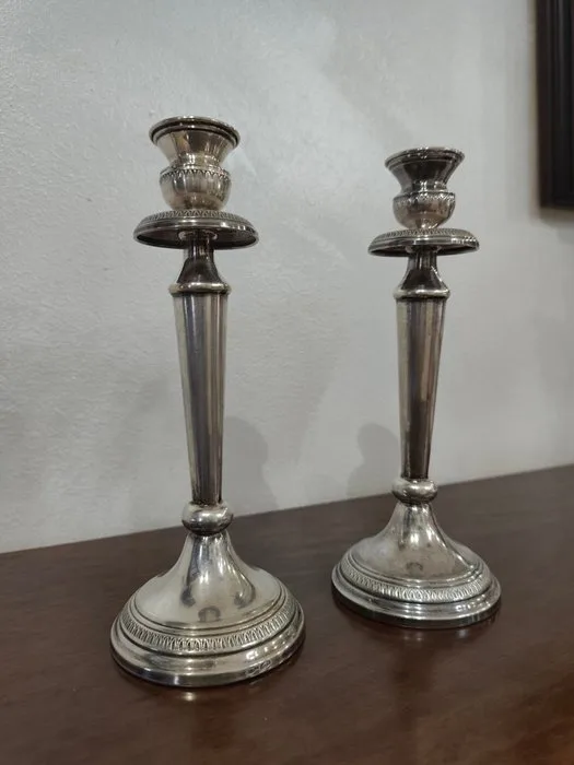 Alias - Alfred Hablützel - Candlestick (2) -.800 silver - Candelabras in 800 silver